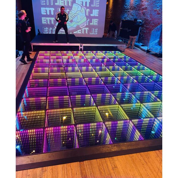 Infinity LED Dance Floor 12x18 VERY COLORFUL Set Up In Venue 01 17 25
