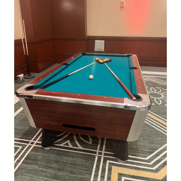 Pool Table Set Up Inside Ballroom