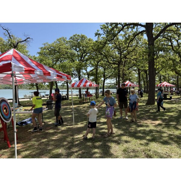 Red White Carnival Tent At An Event